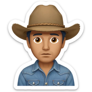 a cowboy with 1000 yard, stare sticker