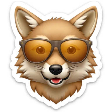 Coyote with sunglasses  sticker