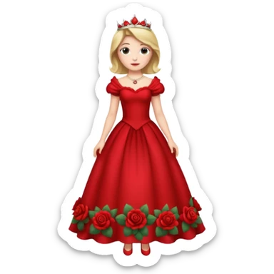 princess in a red rose dress full body sticker