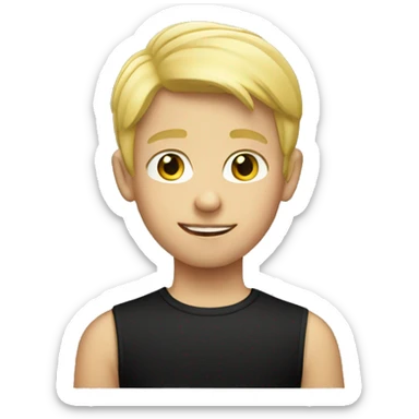 blonde boy in black shirt sticker