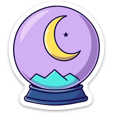 crystal ball with stars and moon sticker