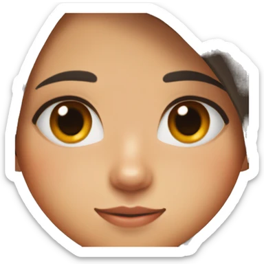 Brunette girl with brown eyes, white skin and holding a tricolor cat with black, white and orange furry. Cat hairs are black in one side of its face and orange in the other side of its face. sticker