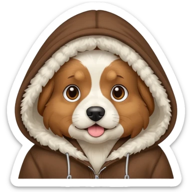 Dog wearing hoodie sticker