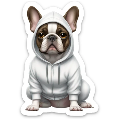 French bulldog with baggy pants and hoodie sticker