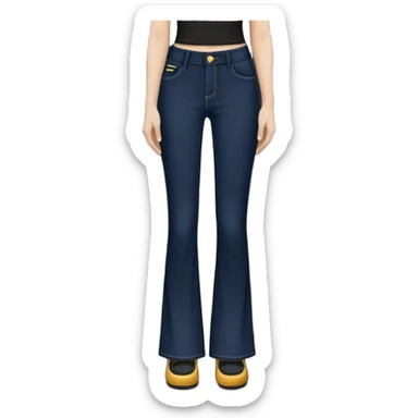 Bootcut black banding pants sticker