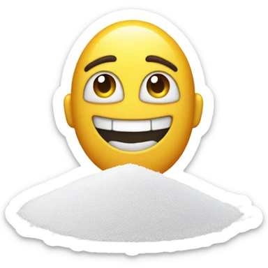 happy emoji whit a pile of salt sticker