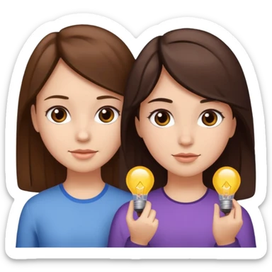 2 Besties g girls one dark brown hair one light brown hair sticker