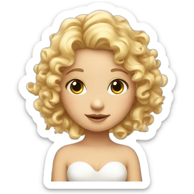 cute Angel fairy with wings and curly blond hair sticker