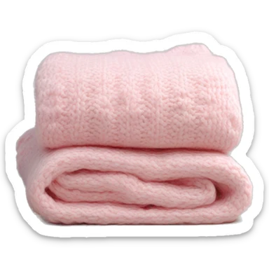 Baby pink knitted blanket folded sticker