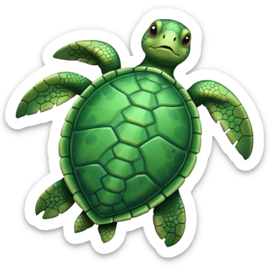 Can you please generate a simple turtle emoji like a sea turtle but viewed from above sticker