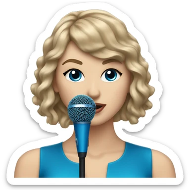 Taylor swift with a blue microphone  sticker