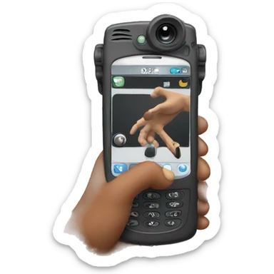 Hand holding filming phone sticker