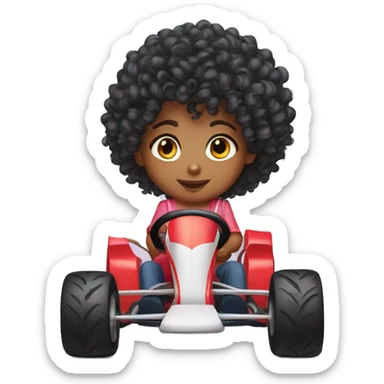 Go kart Indian curly hair sticker