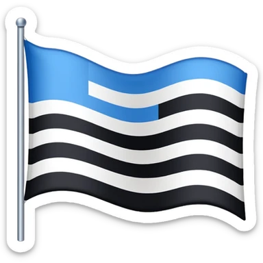 Bandera con tres franjas de azul blanco y negro sticker