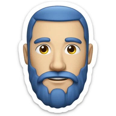 Homme châtain, yeux bleu avec barbe de wikings  sticker