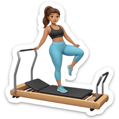 Curvy girl on a reformer Pilates sticker