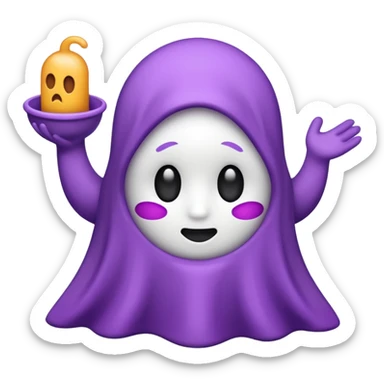 pirulito fantasma roxo e branco sticker
