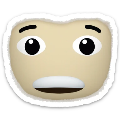 beige sherpa pillow sticker