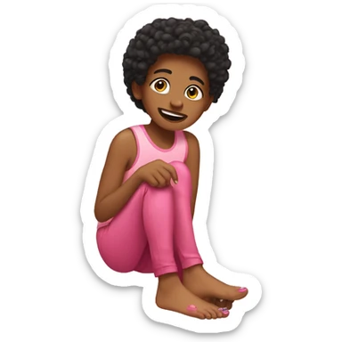 youth with nail polish feet sticker