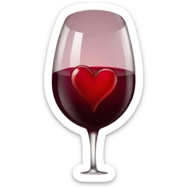 red wine heart sticker
