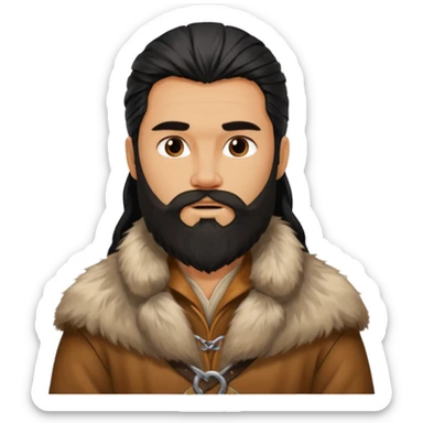 bearded Vikings with black long hair with out crown sticker
