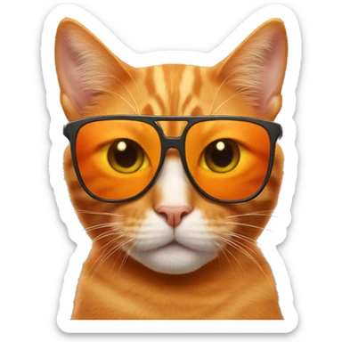 Orange Cat with sunglasses sticker