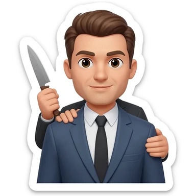 back stabbing colleague sticker