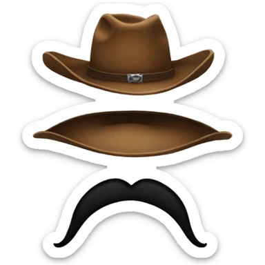 Cowboy hat emoji with big moustache  sticker