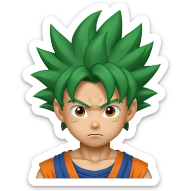 Son Goku with green hair sticker