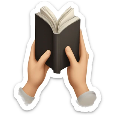 Open  book in hands sticker