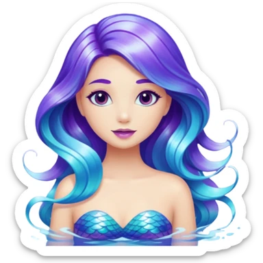 Iridescent mermaid hair sticker
