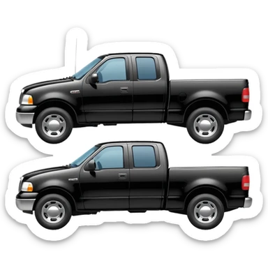 2001 Ford F150 pickup truck side view black sticker
