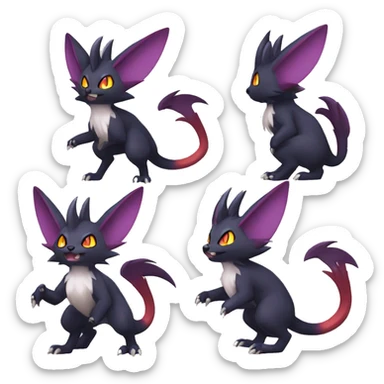 Noivern-Zorua-Nargacuga-Torracat-Fakemon-hybrid full body sticker