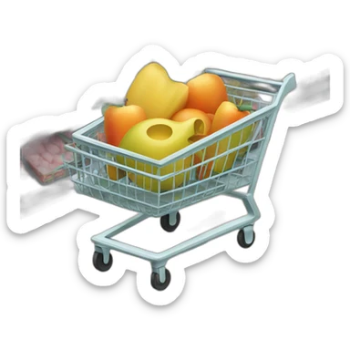 supermarket trolley with food sticker