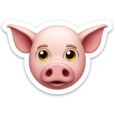 A Pig with devil horns.  sticker