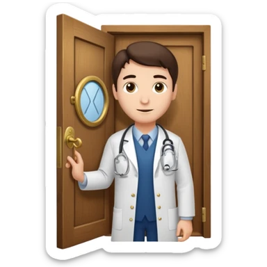 doctor opening a door sticker