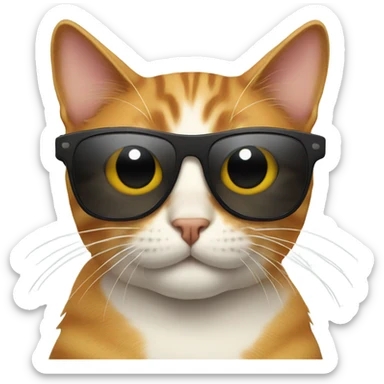 Cat with sunglasses sticker