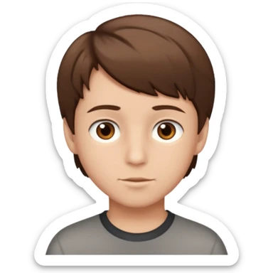 boy with brown hair and brown eyes short hair  sticker