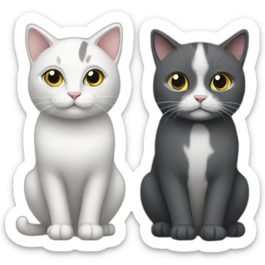 bibble and a dark grey and white cat sticker