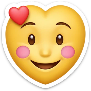 thank you emoji, smiling face with rosy cheeks, small heart, cheerful sticker