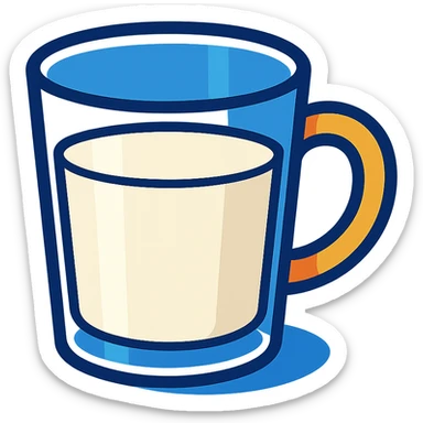 a cup of milk sticker