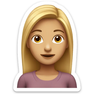 Chica con  pelo largo rubio y marrón  y ojos de color marrón  sticker
