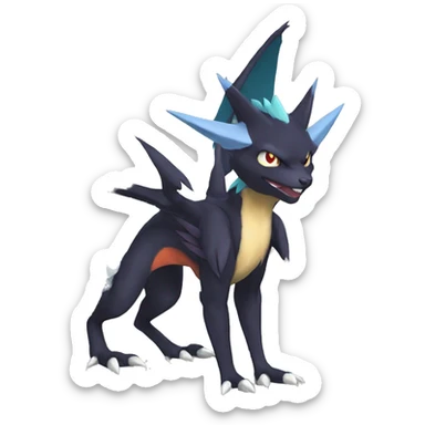 Edgy Cool Nargacuga-Noivern-Pokémon-fusion-cat Full Body sticker