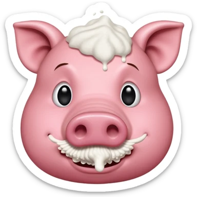 A hog snorting a line of flour  sticker