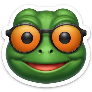 pepe frog with sun glasses sticker