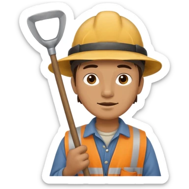 Field Digger with Shovel from Archaeology Team sticker