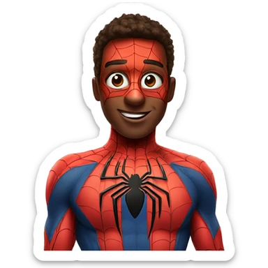 Spiderman with heart eyes sticker