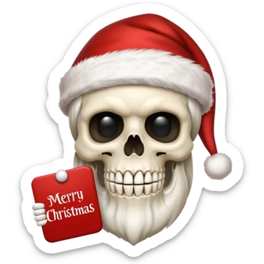 Skull ,MERRY CHRISTMAS Sign sticker