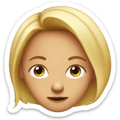 A girl is mad and working.her eye is fire sticker