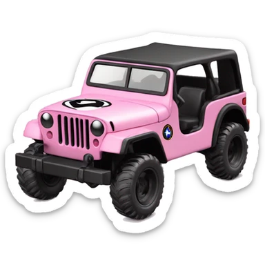 Evil Batgirl 1942 Willy’s light pink army jeep hot wheels  sticker